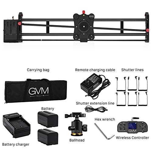 GVM Video Slider,Wireless Carbon Fiber Motor Camera Slider with Bluetooth Remote & Mobile App Control,31”/80cm Electronic Camera Slider Auto Loop Track System Shooting Equipped 9