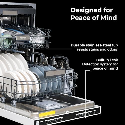 Kenmore 22-14632 24" Built-In Dishwasher - UltraWash Plus, SmartWash, Accela Wash, Sanitize Rinse, TurboDry, and Removable Third Rack - 15 Place Settings - 49 DBA - ENERGY STAR Certified - 24" - White 6