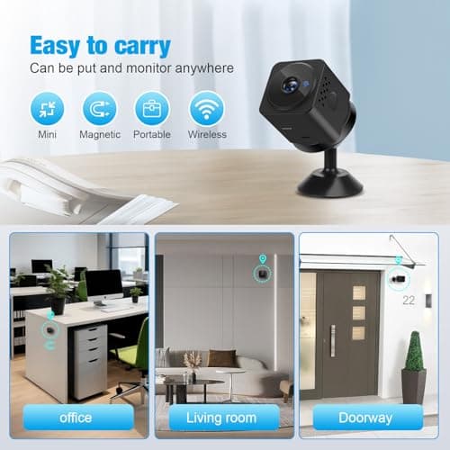 YISPK Camera 1080P HD Cam for Home/Office with Night Vision, App Control WiFi Indoor Security Cameras, Motion Detection,Wireless Viewing Cam 2