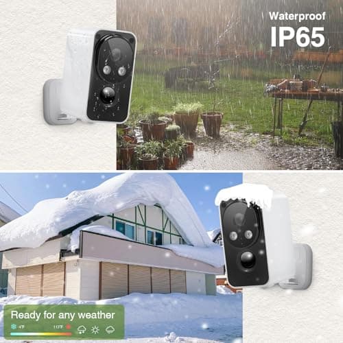 Security Cameras Wireless Outdoor 180° Pan Rotate 2K Color Night Vision Cameras for Home Security Motion Detection Siren 2-Way Talk Battery Powered IP65 Waterproof 2.4GHz WiFi Cloud/SD Storage 2-Pack 7