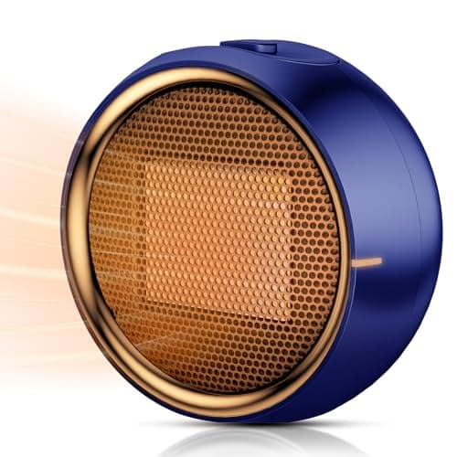 ASNUG Space Heater, Portable Electric PTC Ceramic Heaters for Indoor Use, 2S Efficient Heating, Tip-Over & Overheat Protection, Quiet Small Mini Desk Heater for Bathroom Home Office Bedroom