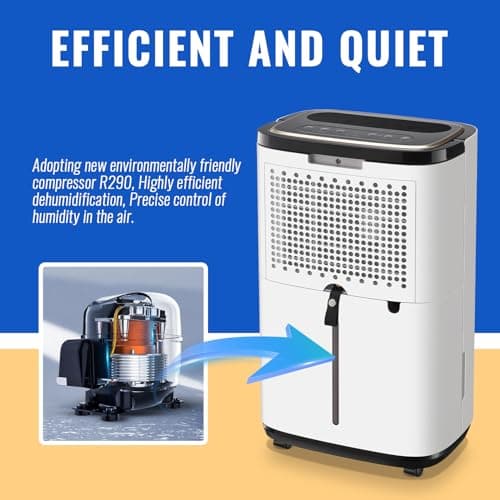 WANAI 30 Pints Dehumidifier for Basements with Drain Hose, 2500 Sq.Ft Dehumidifiers Auto Drain or Manual Drainage, Small Dehumidifier for Home Bedroom Bathroom with 2.2L Water Tank, 3 Modes, 24Timer 9