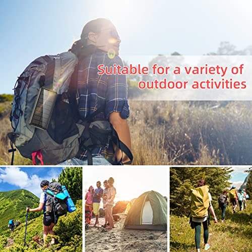 boogostore Portable Charger with Built in Cable and Wall Plug 50000mAh PD30W Fast Charging Solar Power Bank with 5 Output & 2 Input Dual LED Flashlights Phone Holder External Battery Pack (Black) 7