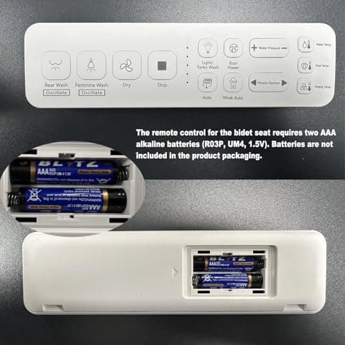 XCQQ Bidet Toilet Seat, Bidet Seat with Remote Control, Warm Water Wash, Heated Seat, Air Dryer, Soft Close Lid, Night Light, Self Cleaning Nozzle, LED Display, Requires Outlet - Round 9