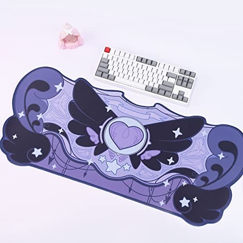 GeekShare Large Gaming Mouse Pad Dark Purple Non-Slip Rubber Back Mouse Pad Big Desk Mat for Keyboard and Mouse,Perfect for Gaming or Home Office Work - Star Wings Dark Version 6