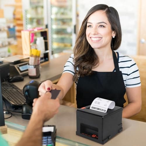 Countlyte 80mm Receipt Printer 8360,Thermal Printer with USB Ethernet,Support Windows/Mac/Linux,Support 24V Cash Drawer,ESC/POS,Auto Cutter,Printer for Home Office Restaurant(Not for Square/Doordash) 7