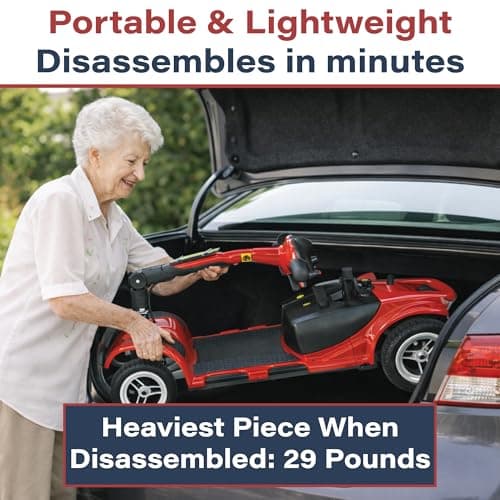 Zipr Roo 4 Wheel Mobility Scooter - 29 lbs Heaviest Piece - Powered Wheelchair - Compact Heavy Duty Mobile for Travel, Seniors, Adults, Handicapped - Long Range Battery with Charger Basket Included 5