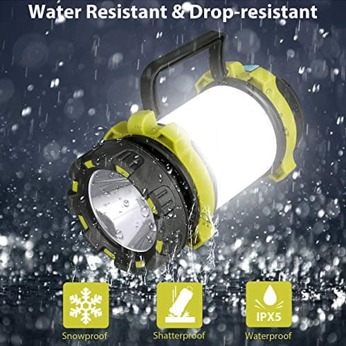 BOBKID 2 Pack Camping Lantern, Outdoor LED Camping Light, Rechargeable Flashlights with 1000LM, 6 Modes, IPX5 Waterproof Portable Emergency Camp Light for Hurricane Survival - Green 5
