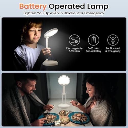 One Fire Cordless Desk Lamp,Dimmable Small Battery Powered Lights,3600mAh Rechargeable Wireless Table Lamp,Mini Lamp&Portable Light for Bed,Book Reading,Home for Small Spaces,Nail Light,Craft,Office 10