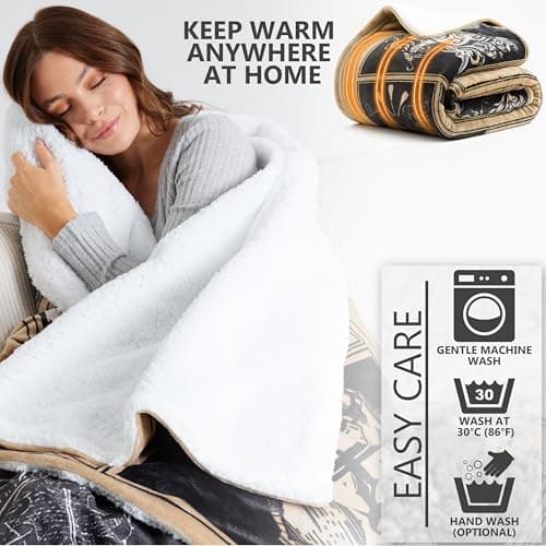 Get Trend Harry Potter Gifts Heated Blanket Electric, Luxurious Soft Fleece Throw, Fast Heating with 9 Heat Settings & Auto Shut-Off, 50x65in (Multi Harry Potter, Throw US) 4