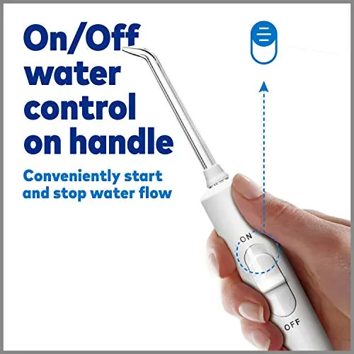 Waterpik Nano Plus Water Flosser For Teeth, Portable Electric Power, Compact For Travel and Home, 4 Flossing Tips, ADA Accepted, White WP-320 6