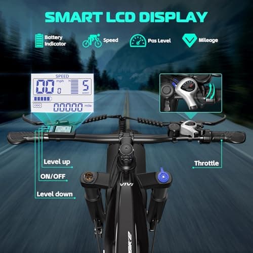 Vivi ACE01 Electric Bike for Adults,26" x 4.0 Fat Tire Ebike,1500W Peak Motor Torque Sensor Electric Mountain Bike,25MPH Electric Bicycle with 48V 15AH Battery,Hydraulic Brake,SGS Certified to UL2849 7