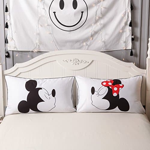 Haru Homie Microfiber Couples Mickey Mouse& Minnie Pillowcases Set of 2, Gifts for Girlfriend, Boyfriend, Wife, Husband, Valentines Day, Wedding, 20"x 30"