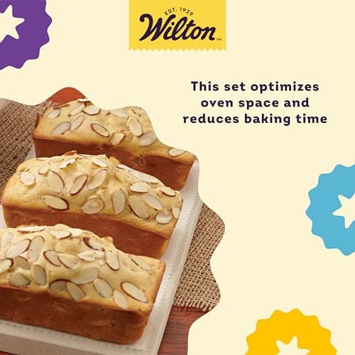 Wilton Recipe Right Non-Stick Mini Loaf Pan Set, Small Loaf Pans for Baking, 3-Piece Cookware Set, 5.75 x 3 in., Steel 5