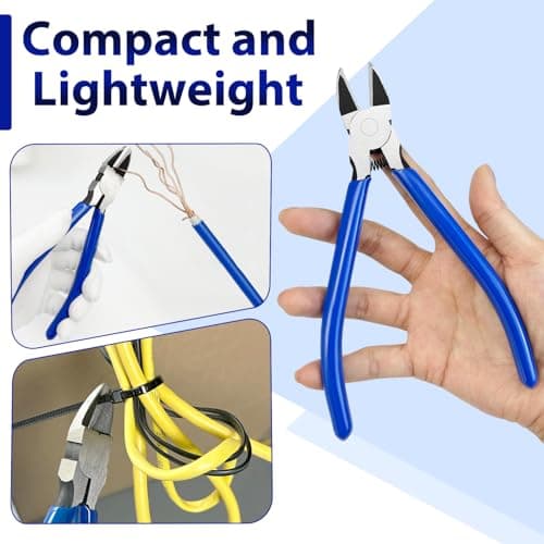 2 Pack Wire Cutters Set, 6" and 5" Ultra Sharp Flush Cutters, Carbon Steel Wire Cutters for Crafting, Electronics, 3D Prints, Jewelry Making, Model Sprue, Zip Ties(6"+ 5", Blue, 2 Pack) 6