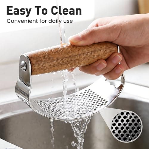 Upgraded Garlic Press Rocker, Manual Garlic Presser with Peeler, Wide Handle Garlic Chopper Grinder for Home Kitchen Gadgets Tools (1PC) 6