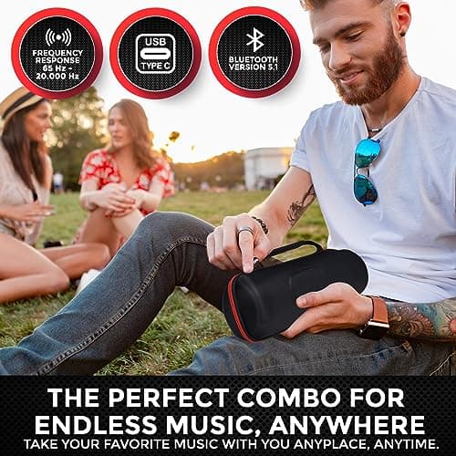 JBL Charge 5 Portable Waterproof Wireless Bluetooth Speaker Bundle with Portable Hard Carrying Protective Case - Gray 5
