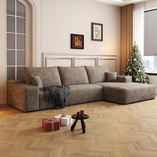 AUGOP 108" Sectional Couches for Living Room Modern Modular Sofa with L-Shape Couchs Upholstered Boneless Couch Deep Seat Sectional Couch with Chaise (Camel, Right Facing Chaise+2Seaters) 9