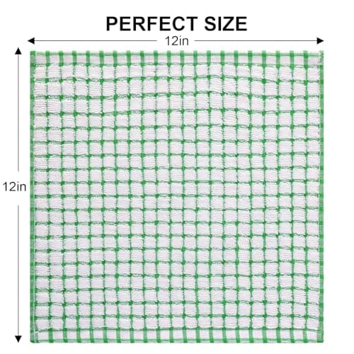 Kitinjoy Cotton 8 Pack Terry Kitchen Dish Cloths, 12 x 12 Inches Super Soft and Absorbent Dish Rags, Quick Drying Dish Towels for Washing Dishes, Mixed Color 6