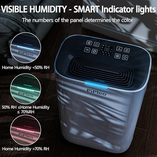 Pipleo Dehumidifier for Home and Basement, 70 Pint for 4500 Sq. Ft, Dehumidifier with Drain Hose for Bedroom, Bathroom, 24H Timer, Large Room (70 Pints 4500 Sq. Ft.) 6