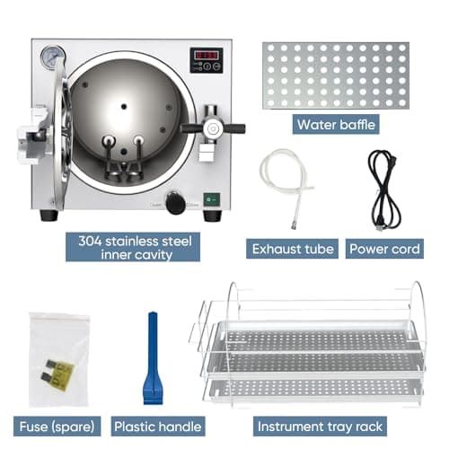 18L Autoclave Sterilizer – Tabletop Class N High Pressure Steam Sterilizer Autoclave Machine with Digital Control, Fast Cycle & Secure Door Lock – for Tattoo, Dental, Beauty Salon & Lab 5