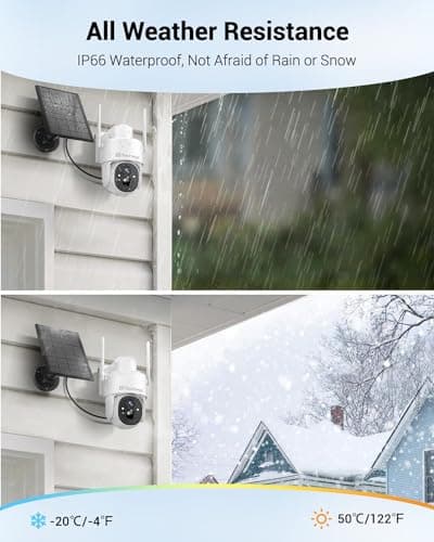 Solar Security Cameras Wireless Outdoor, 2K WiFi Cameras for Home Security, 360° PTZ Surveillance Camera with PIR, Color Night Vision, 2-Way Talk, IP66 Waterproof, SD/Cloud, Work with Alexa (2 Pack) 8