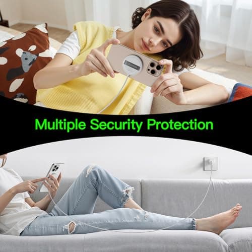 2026 Apple 2 Pack 15W Mag-Safe Charger 4FT Magnetic Wireless Charger with 20W Fast Charging Block Compatible with iPhone17/16/15/14/13/12 Series & AirPods 4/3/2/Pro/for iPhone Wireless Charger Stand 5