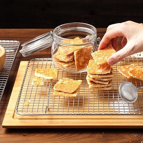 Spring Chef 10" x 15" Stainless Steel Cooling Racks for Baking - Oven Safe - Cookie Racks for Cooling Cookies - Fits Jelly Roll Pan - Perfect for Grilling, Roasting, Cooking, Drying - Set of 2 9