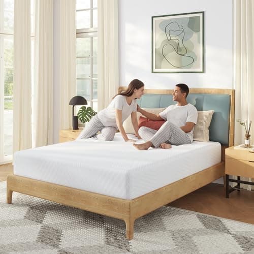 MLILY Queen Mattress in a Box, 10 inch Mattresses for Platform Bed Double Size Daybed, Green Tea Memory Foam Medium Firm