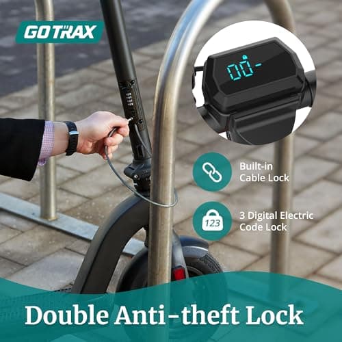 Gotrax G4 Electric Scooter, 10” Solid Tires, Max 25 Mile Range and 20Mph Power by 500W Motor, Double Anti-theft Lock, Bright Headlight and Taillight, 500W Foldable E Scooter for Adults 3