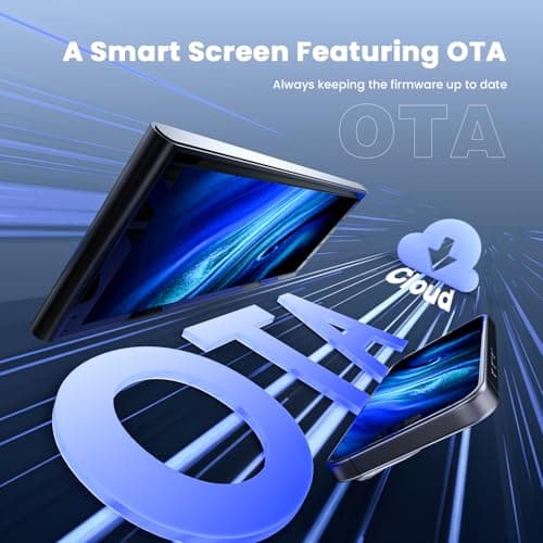 9.26" Carplay Screen for Car, Wireless Portable Car Play Screen for Apple CarPlay & Android Auto, OTA Updates, Backup Camera, Bluetooth 5.0, Mirror Link, Voice Control, GPS Navigation, FM 7