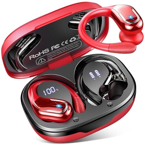 Wireless Earbuds Sport, Bluetooth 5.4 Headphones 2025 Bluetooth Earbuds with 75Hrs Stereo, 4 ENC Mic, Over-Ear Buds with Earhooks Noise Canceling Earphones , IP7 Waterproof Headset for Workout/Running