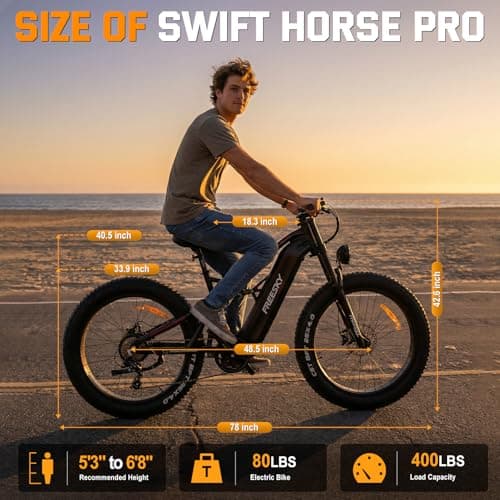 FREESKY 3500W BAFANG Motor Electric Bike for Adults, 48V 30Ah Removable Battery Ebike 120 Miles, 38+MPH, 26" Fat Tire Dirt Mountain E Bike, Full Suspension Bike, UL 2849 Certified by TÜV(Standards) 8