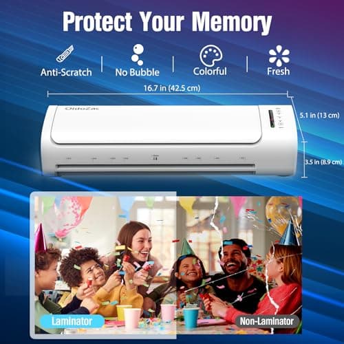 Laminator Machine 13 Inch, 60s Quick Warm-Up Never Jam Laminating Machine with 52 Laminating Sheets, 9 in 1 A3 Thermal Machine Hot & Cold with Paper Trimmer Corner Rounder for Office School Home Use 8