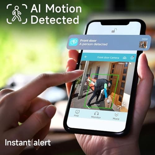 Rraycom 4Pack Security Cameras Wireless Outdoor,2K Battery Powered AI Motion Detection Siren Alarm Surveillance Indoor Home Camera, Color Night Vision, 2-Way Talk, Waterproof, Cloud/SD, Works w/Alexa 5