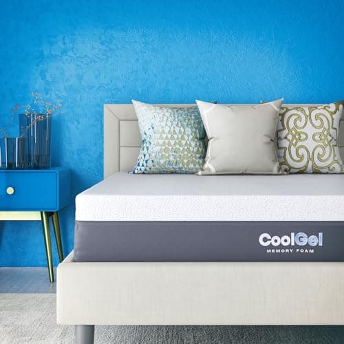 COOL GEL 12 Inch Queen Memory Foam Mattress Medium Firm, Queen Size Memory Foam Mattress Cooling, Made in The USA, 12" Depth with Pressure Relief, CertiPUR-US Certified No Fiberglass, CoolGel Bed