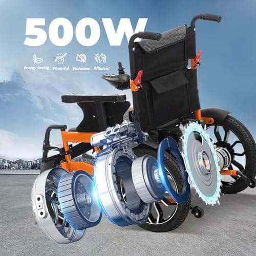 Electric Wheelchairs for Adults,Powerful All Terrain Electric Wheelchair,20" Widen Seat,Foldable Lightweight Power Wheelchair,Portable Motorized Wheelchair for Seniors Support 330lbs（with Warranty 6