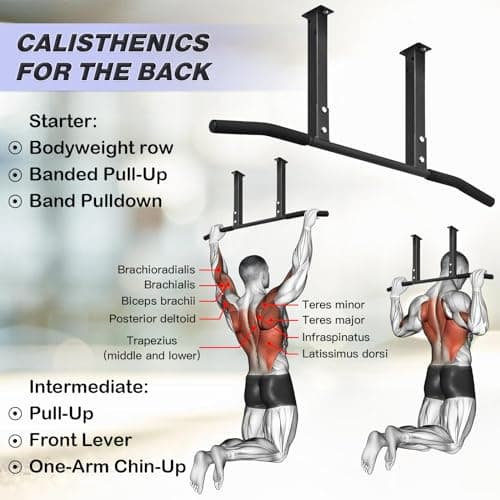 ATENTO Multifunctional Pull Up Bar for Ceiling Mount or Beam Mount, Optimum Grip Spacing , Workout for Home Gym, Beam, Crossfit, Maximum Weight 500 Lbs 5