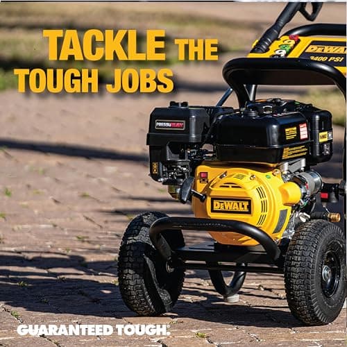 DeWalt DXPW3400PRNB-S PressuReady 3400 PSI Gas Pressure Washer with Quick Start Technology, 2.5 GPM Axial Cam Pump, 208cc Engine, Cold Water, Includes 25-Ft Hose, Nozzles, Spray Gun & Wand, 49-State 14