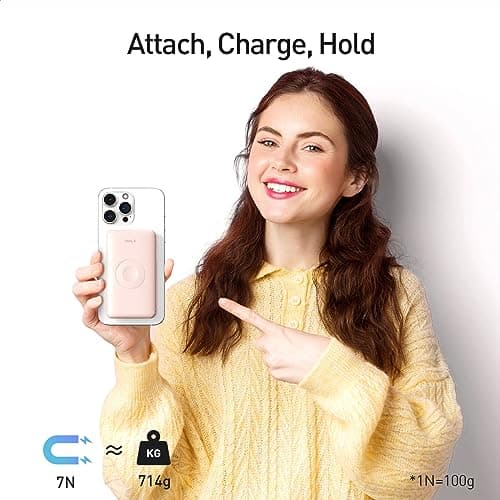 iWALK Magnetic Wireless Power Bank with iWatch Charger,10000mAh PD Fast Charging Portable Charger Compact Battery Pack Compatible with iPhone 17/16/15/14/13/12 Series,Apple Watch Ultra/8/7/6/5/4 7