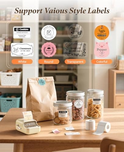 NIIMBOT B21 Label Maker, Thermal Label Printer, Portable Inkless Label Makers for Home/Office/Business, with 1 Pack 50x30mm White Label, Compatible with iOS & Android, (White) 5