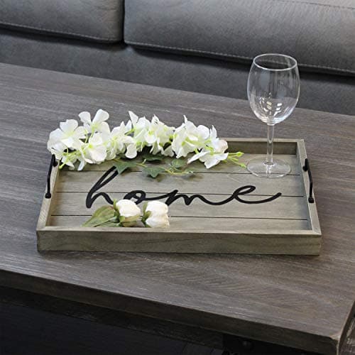 Elegant Designs HG2000-RGH Decorative Wood Serving Tray w/Handles, 15.50" x 12", Home 7