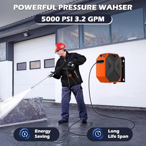 WISSIPRO Electric Wall Mounted Power Washer -5500 PSI 3.5 GPM Adjustable Pressure Washer 3