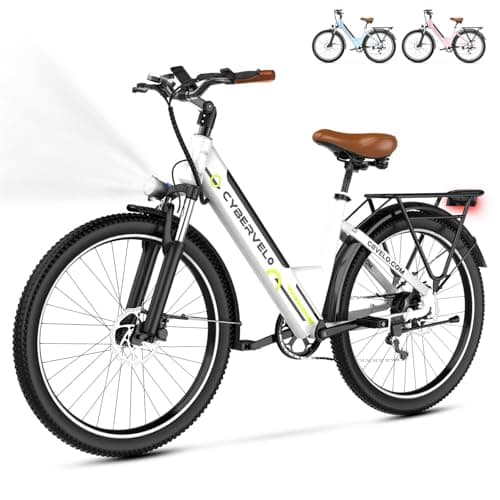 Cybervelo 1000 Peak Electric Bike for Adults,up 80 Miles Removable Battery Ebike, 26" Electric E Bike with 7-Speed,Adult Electric Bicycles for Commute Beach Snow Womens/Man All Terrain