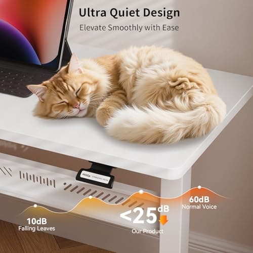 HitGo Mobile Standing Desk with Wheels, 32 inch Pneumatic Height Adjustable Desk for Walking Pad, Small Rolling Computer Workstation, Portable Sit Stand Desk for Home Office, 28-43" Tall, White 5