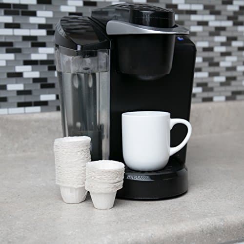 Disposable Paper Coffee Filters 300 Count - Compatible with Keurig, K-Cup machines & other Single Serve Coffee Brewer Reusable K Cups - Use & Make Your Own Pods - Works with All Brands, Gift 6
