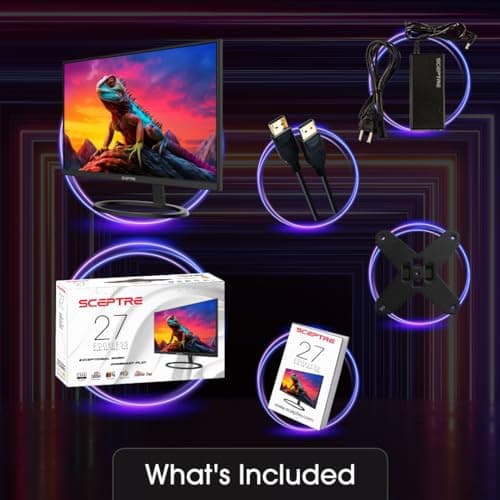 Sceptre 27" IPS 2K Monitor QHD 2560 x 1440 75Hz Edgeless DisplayPort HDMI Build-in Speakers Machine Black 9