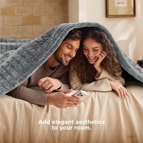 Bedsure Electric Blanket King Size - Dual Control Heated Weighted Blanket King with 10 Heat Settings, Fast Heating with 10 Time Settings (100x90 inches, Formal Gray) 7