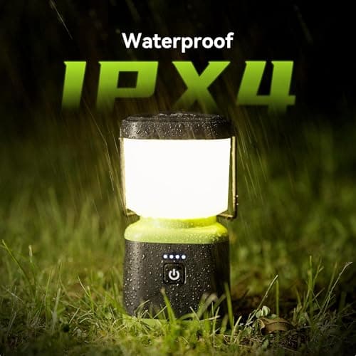 AlpsWolf Camping Lantern Rechargeable, Stepless Dimming LED Lantern, 4000mAh Rechargeable Lantern for Power Outages, IPX4 Waterproof Portable Camping Light, Green 1 Pack 6
