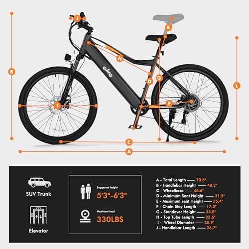 Qlife Cityone Electric Bike for Adults 26"" Ebike with 2.1"" Tire,Up to 20Mph,UL2849 Certified Built-in Removable Battery,Peak 500W Motor Ebikes with 7 Speed Commuter Mountain Electric Bicycle, Black 9